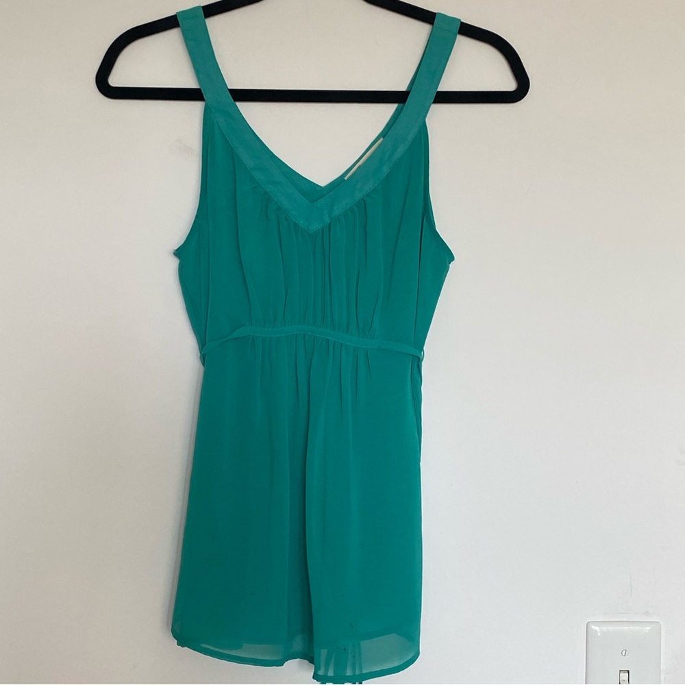 XXI Forever 21 sheer turquoise babydoll blouse